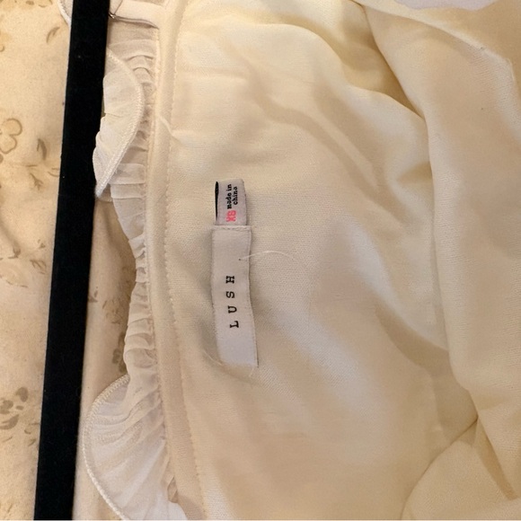 Lush Cream Ruffle Pleated Crop Cami - Picture 3 of 3